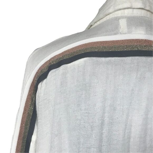 Vintage Havana Sparkle Stripes Tie Front Crop Top N0302 - Picture 2 of 12